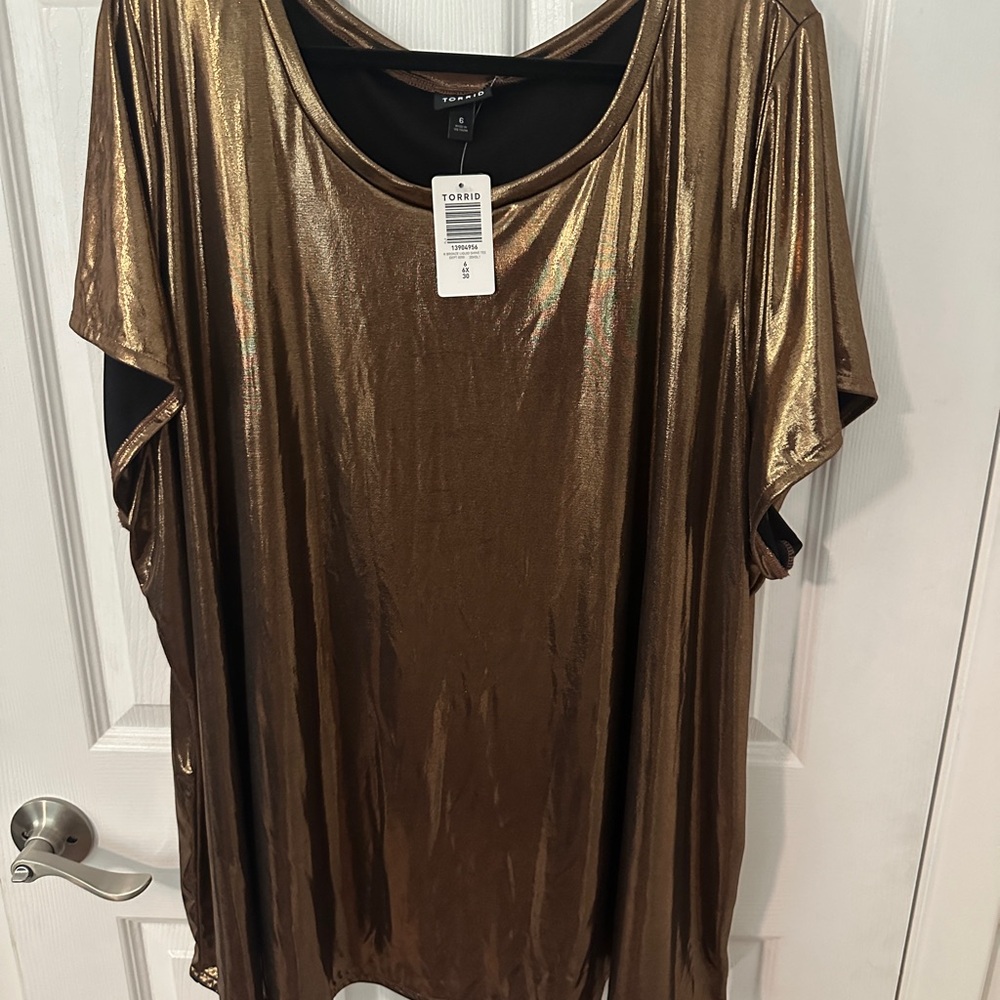 Torrid Shimmering Gold Blouse